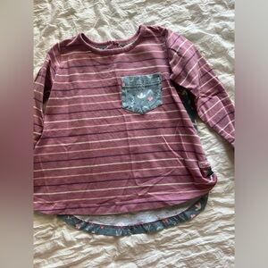 Rufflebutts long sleeve floral mauve tee, 3t